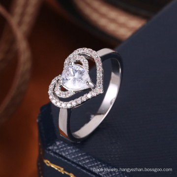 Latest zircon finger ring design high margin market valentine day gift